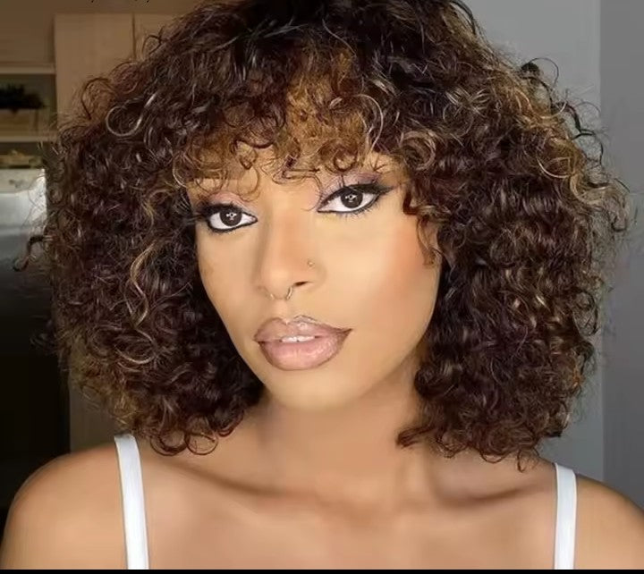 Premium Deep Curl Human Hair Wig – Full, Bouncy & Natural Look