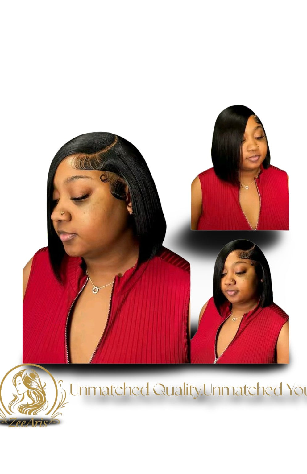 ZeeAris Premium Bob Unit – 100% Human Hair (13×4 Lace, 180% Density)