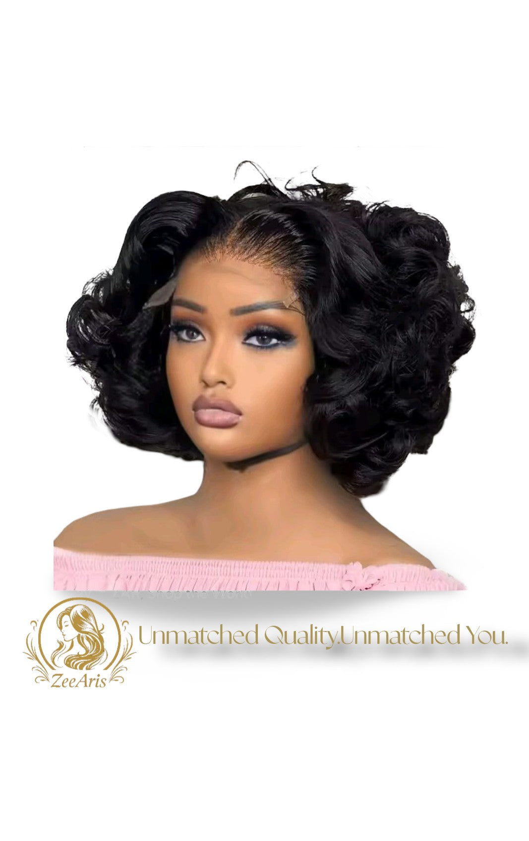 ZeeAris Elegant Curly HD Lace Bob – 13×4 Front