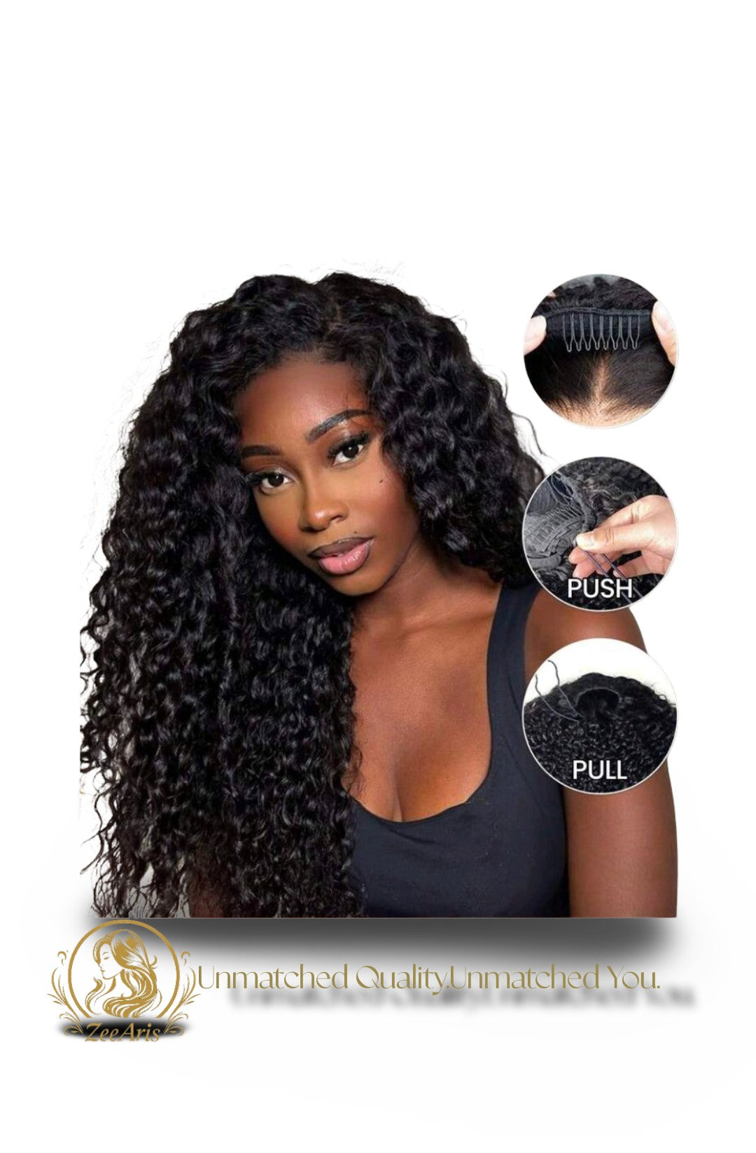 Premium Deep Curl Human Hair Wig – Full, Bouncy & Natural Look