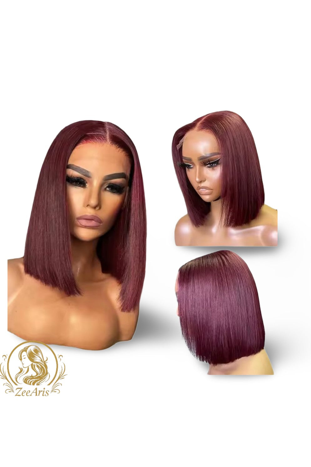 ZeeAris Premium Bob Unit – 100% Human Hair (13×4 Lace, 180% Density)