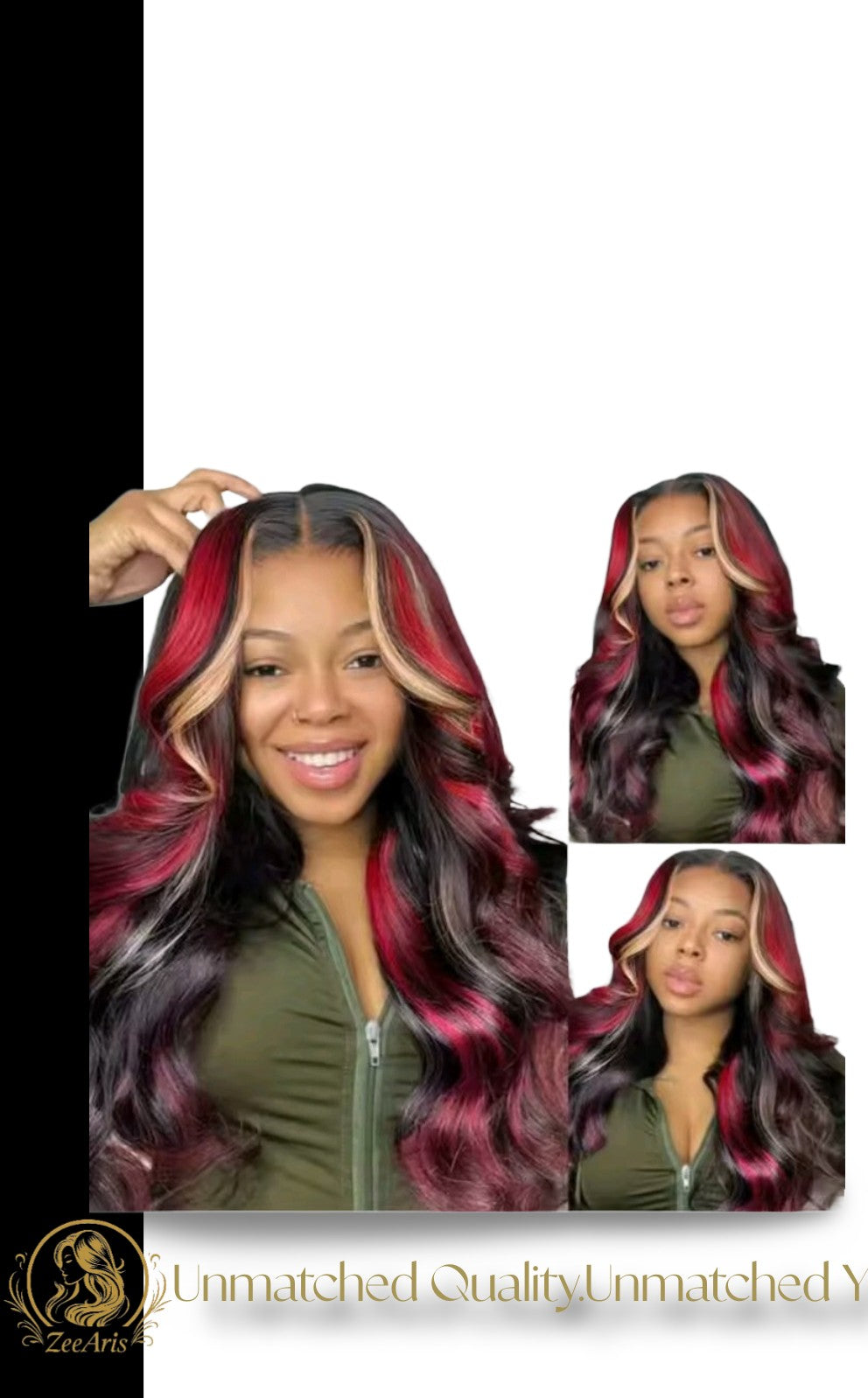 Luxury Highlighted Body Wave Lace Wig Collection – Multi-Color Money-Piece Designs